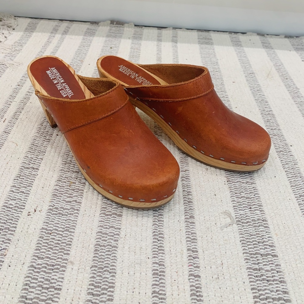 American Apparel Authentic Leather Clogs